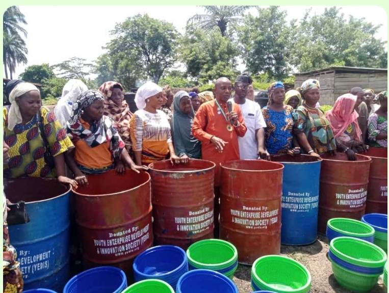 Donation of palm oil production materials to m300 marginalized agribusiness women